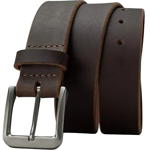 Nickel Smart Roan Mountain Titanium Brown Belt - 34" | Nickel-Free, Durable Leather & Titanium Buckle thumbnail 1