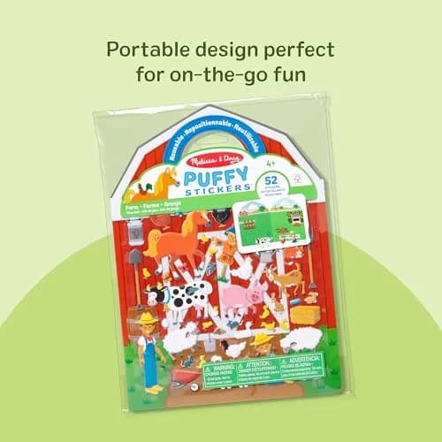 Melissa & Doug Puffy Sticker Play Set – On The Farm, 52 Reusable Stickers with 2 Scenes | Creative Farm Fun for Kids 4+ thumbnail 6