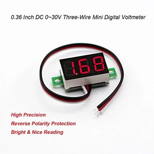 bayite Digital Volt Meter 0-30V | Calibratable, Bright Red LED Display, Reverse Polarity Protection thumbnail 5