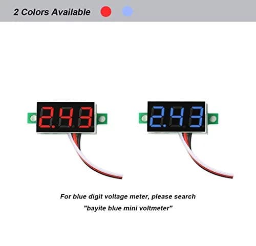 bayite Digital Volt Meter 0-30V | Calibratable, Bright Red LED Display, Reverse Polarity Protection thumbnail 7
