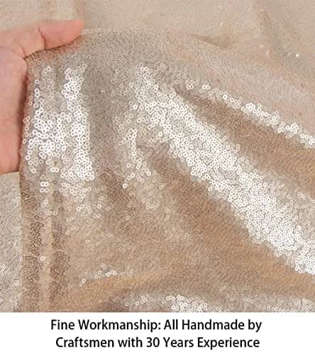 ShiDianYi Sequin Fabric 4 Yards | Elegant Champagne Sequin Material for Weddings & Events thumbnail 4