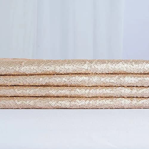 ShiDianYi Sequin Fabric 4 Yards | Elegant Champagne Sequin Material for Weddings & Events thumbnail 6