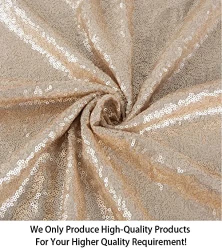 ShiDianYi Sequin Fabric 4 Yards | Elegant Champagne Sequin Material for Weddings & Events thumbnail 2