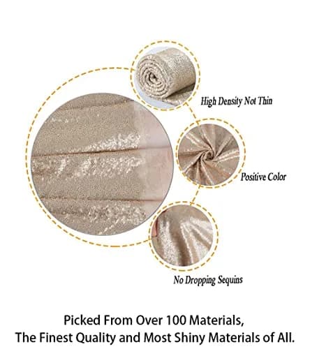 ShiDianYi Sequin Fabric 4 Yards | Elegant Champagne Sequin Material for Weddings & Events thumbnail 3
