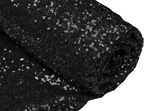 ShiDianYi Sequin Fabric 1 Yard | Sparkling Black Sequin Material for Decorations & Costumes thumbnail 1