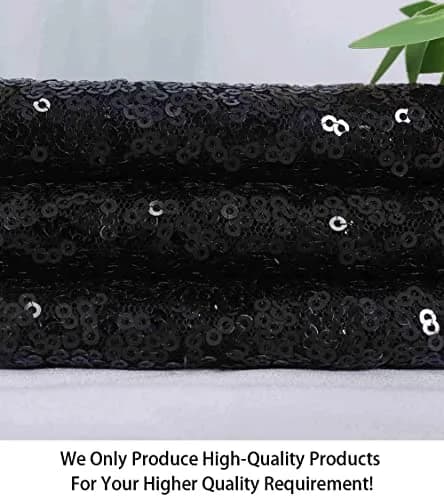 ShiDianYi Sequin Fabric 1 Yard | Sparkling Black Sequin Material for Decorations & Costumes thumbnail 2