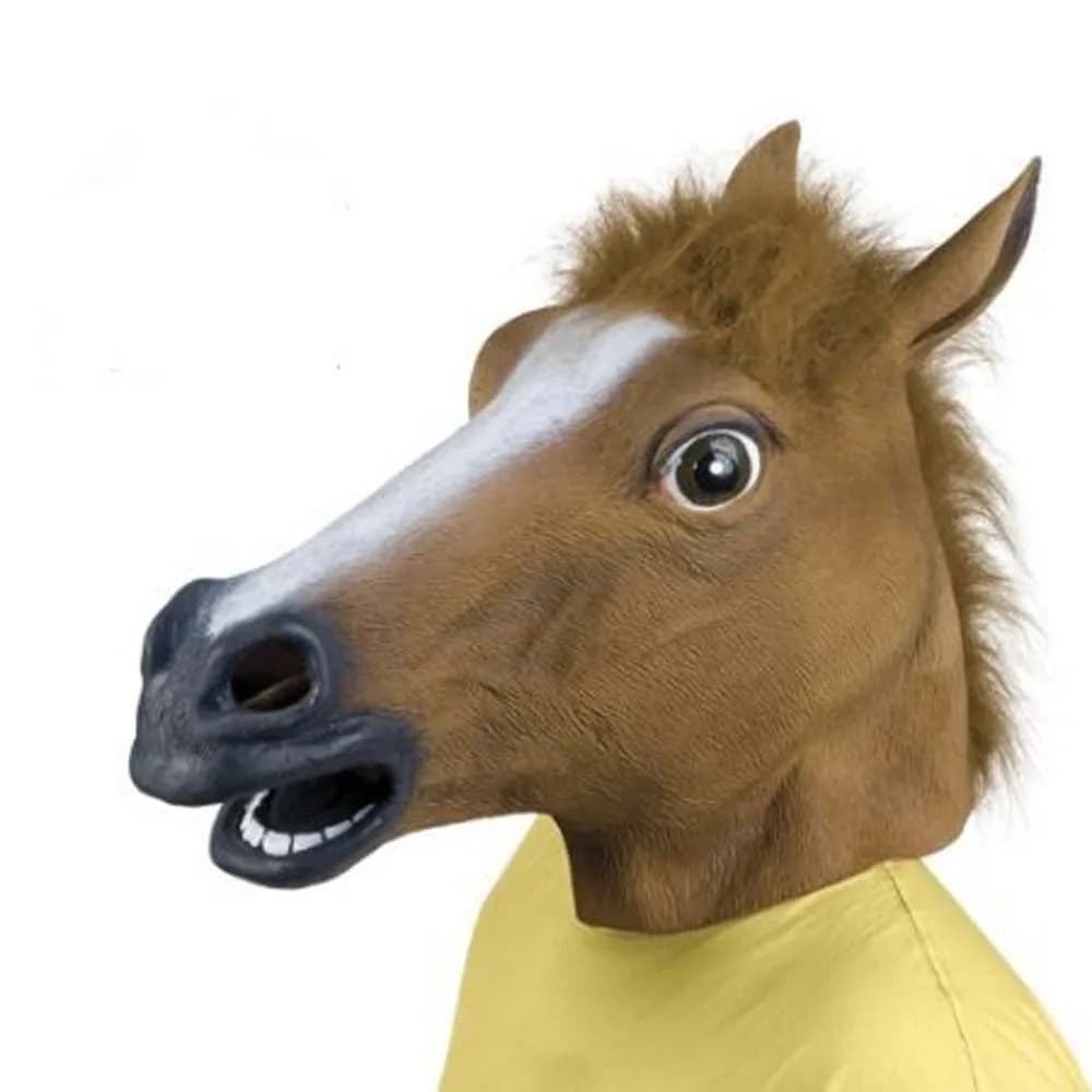 MIYAYA Halloween Horse Head Mask | Full Latex Head Mask for Parties - view 2