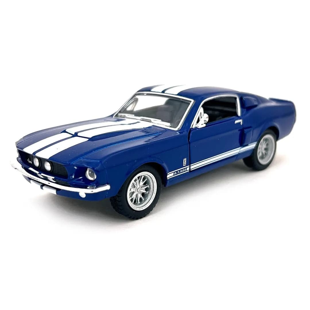 KiNSMART 1967 Ford Shelby Mustang GT500 1:38 Scale Die Cast Model Toy (Blue) | Realistic Miniature Car