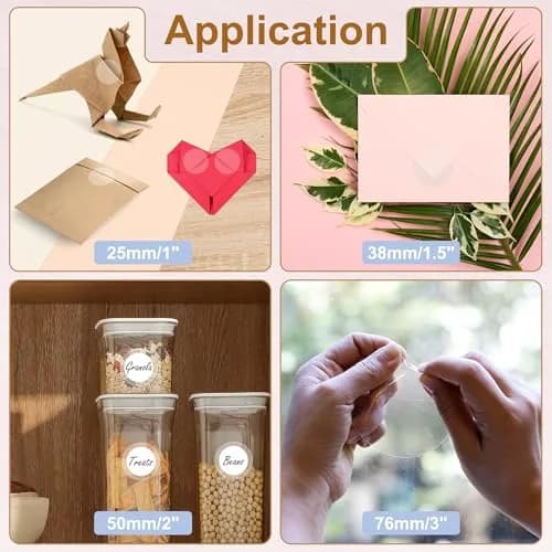 HYBSK 1000pcs Clear Circle Stickers 1 inch | Transparent Labels for Sealing & Crafts thumbnail 8