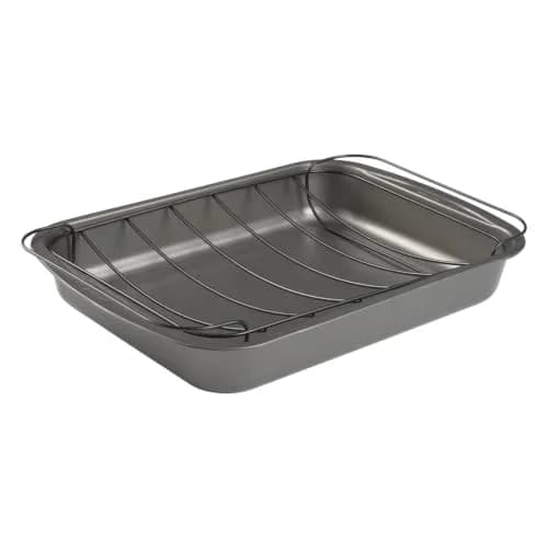 GoodCook Roast Pan with Rack 15 x 11-Inch | Nonstick Heavy-Gauge Aluminum, Gray thumbnail 1