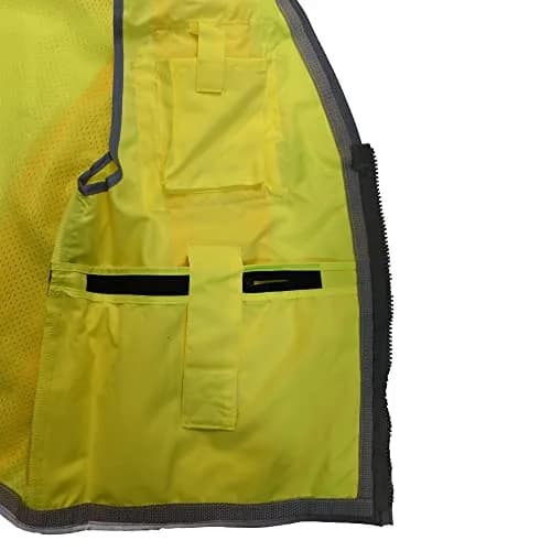 Radians SV55 Class 2 Heavy Woven Two Tone Engineer Vest with Padded Neck | Extra Cargo Support in Green, 3X-Large thumbnail 5