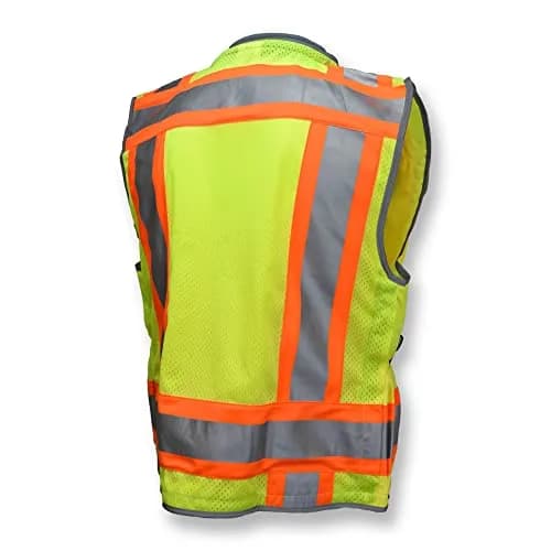 Radians SV55 Class 2 Heavy Woven Two Tone Engineer Vest with Padded Neck | Extra Cargo Support in Green, 3X-Large thumbnail 2