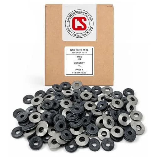 Chenango Supply #14 Neoprene EPDM Bonded Sealing Washer | Stainless Steel 18-8, 5/8 Inch OD, 100 Pieces thumbnail 1