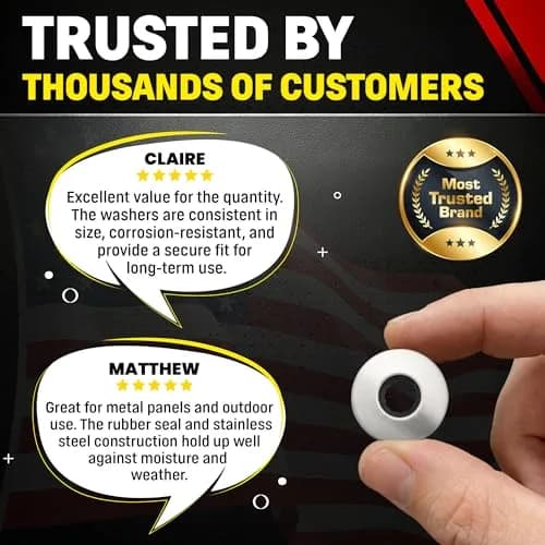 Chenango Supply #14 Neoprene EPDM Bonded Sealing Washer | Stainless Steel 18-8, 5/8 Inch OD, 100 Pieces thumbnail 7