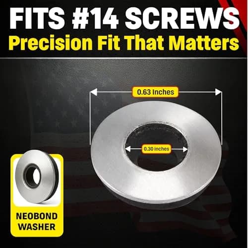 Chenango Supply #14 Neoprene EPDM Bonded Sealing Washer | Stainless Steel 18-8, 5/8 Inch OD, 100 Pieces thumbnail 3