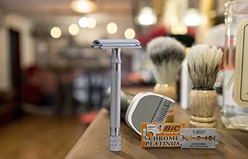 BIC Chrome Platinum Double Edge Safety Razor Blades 100 Pack | Sharp, Corrosion-Resistant, Individually Wrapped thumbnail 6