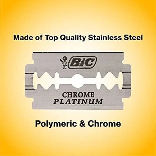 BIC Chrome Platinum Double Edge Safety Razor Blades 100 Pack | Sharp, Corrosion-Resistant, Individually Wrapped thumbnail 3