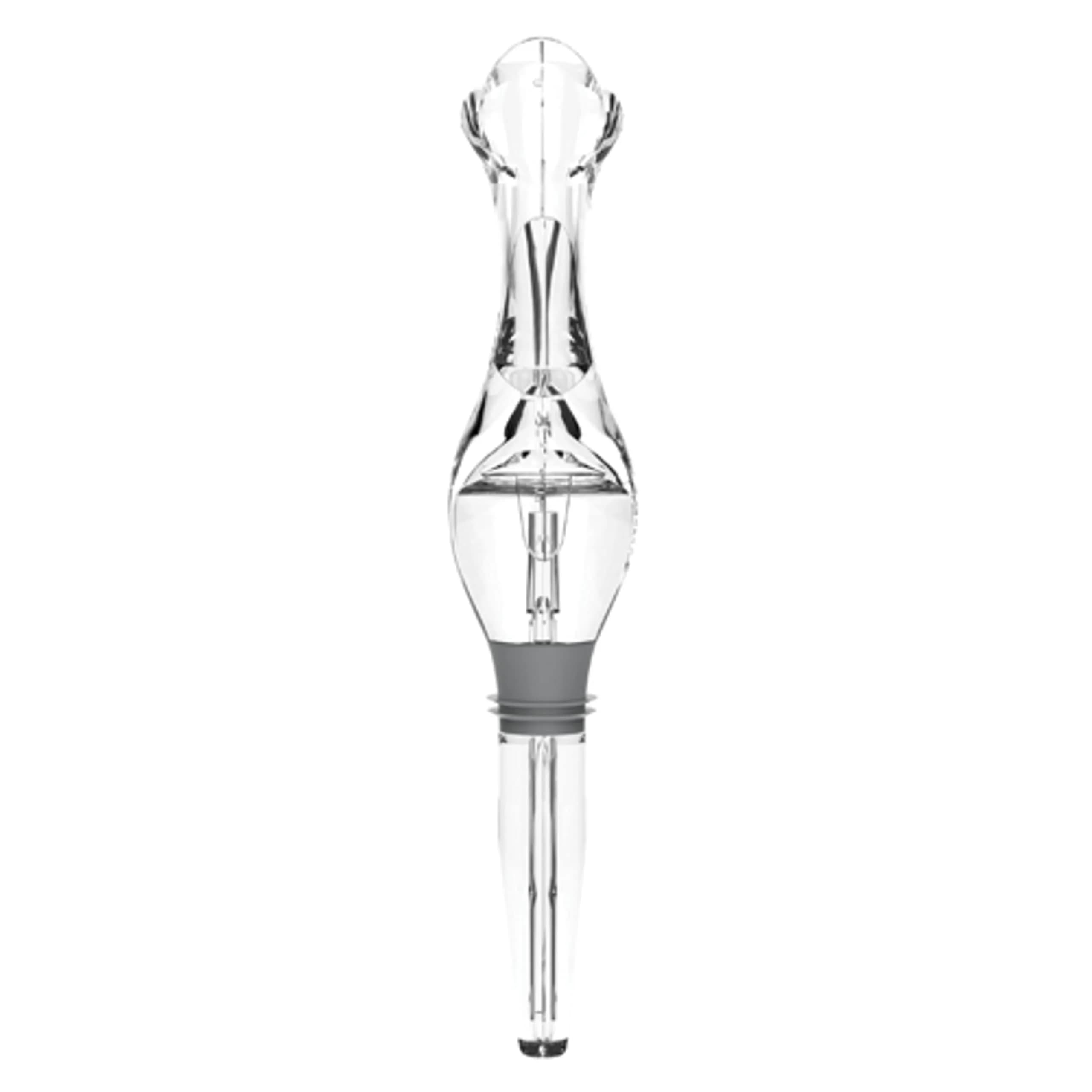 Host Tilt Wine Aerator Pour Spout | Adjustable Bottle Pourer with Stand, Gray, 1