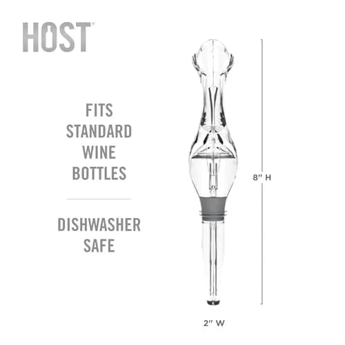 Host Tilt Wine Aerator Pour Spout | Adjustable Bottle Pourer with Stand, Gray, 1 thumbnail 3