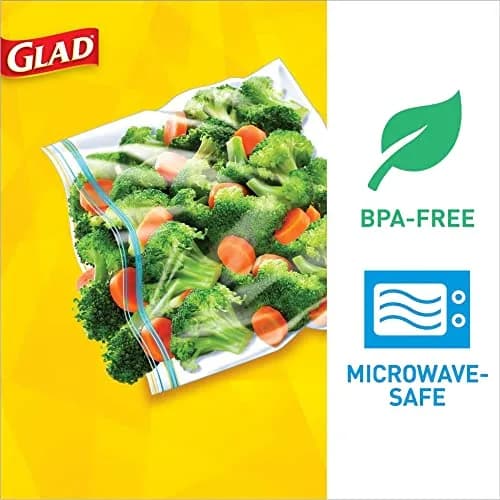 Glad Zipper Food Storage Plastic Bags - Quart - 25 Count | BPA Free, Airtight Seal thumbnail 4