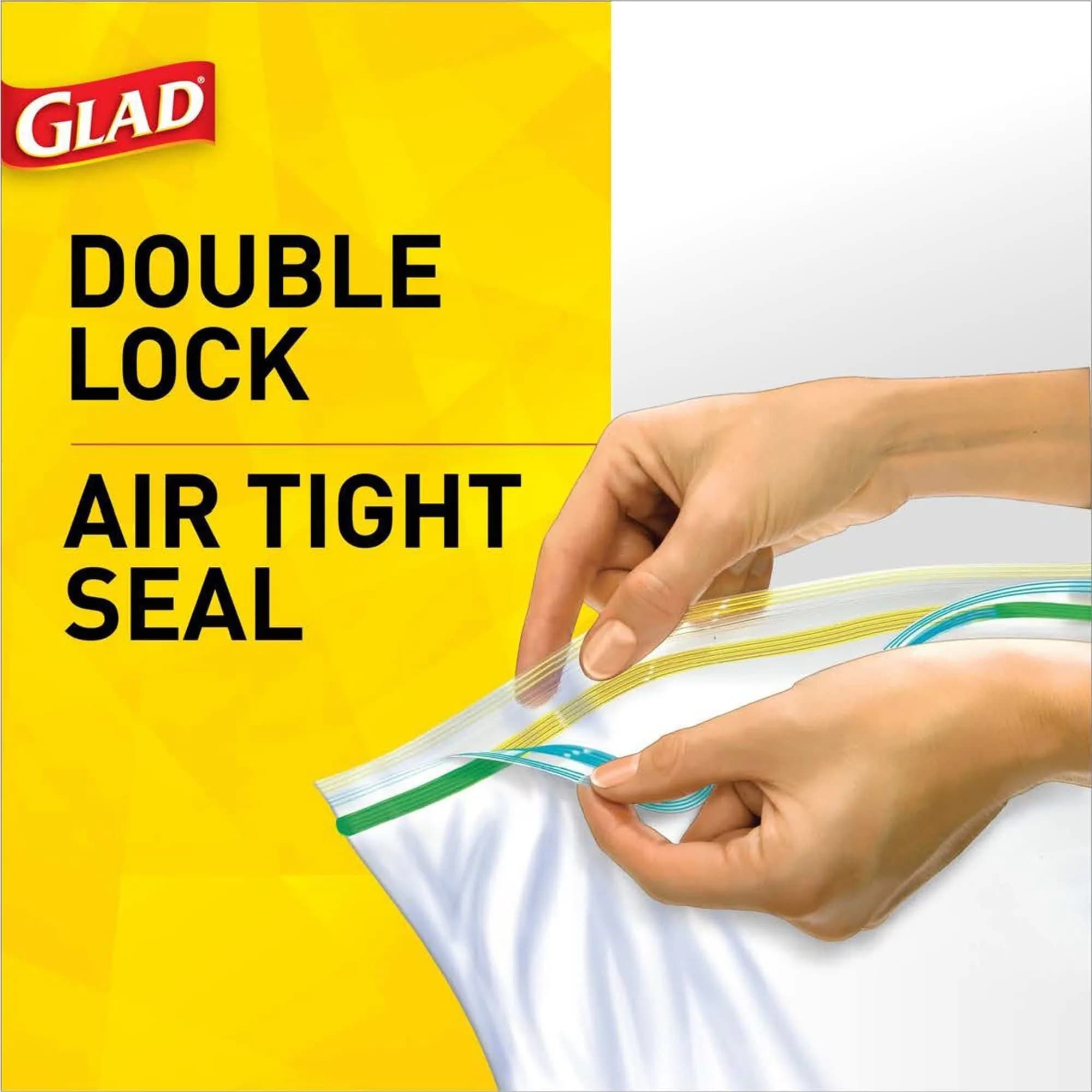 Glad Zipper Food Storage Plastic Bags - Quart - 25 Count | BPA Free, Airtight Seal - view 2