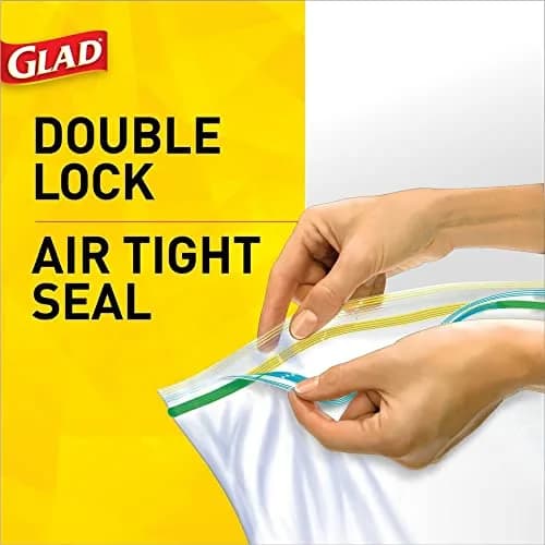 Glad Zipper Food Storage Plastic Bags - Quart - 25 Count | BPA Free, Airtight Seal thumbnail 2