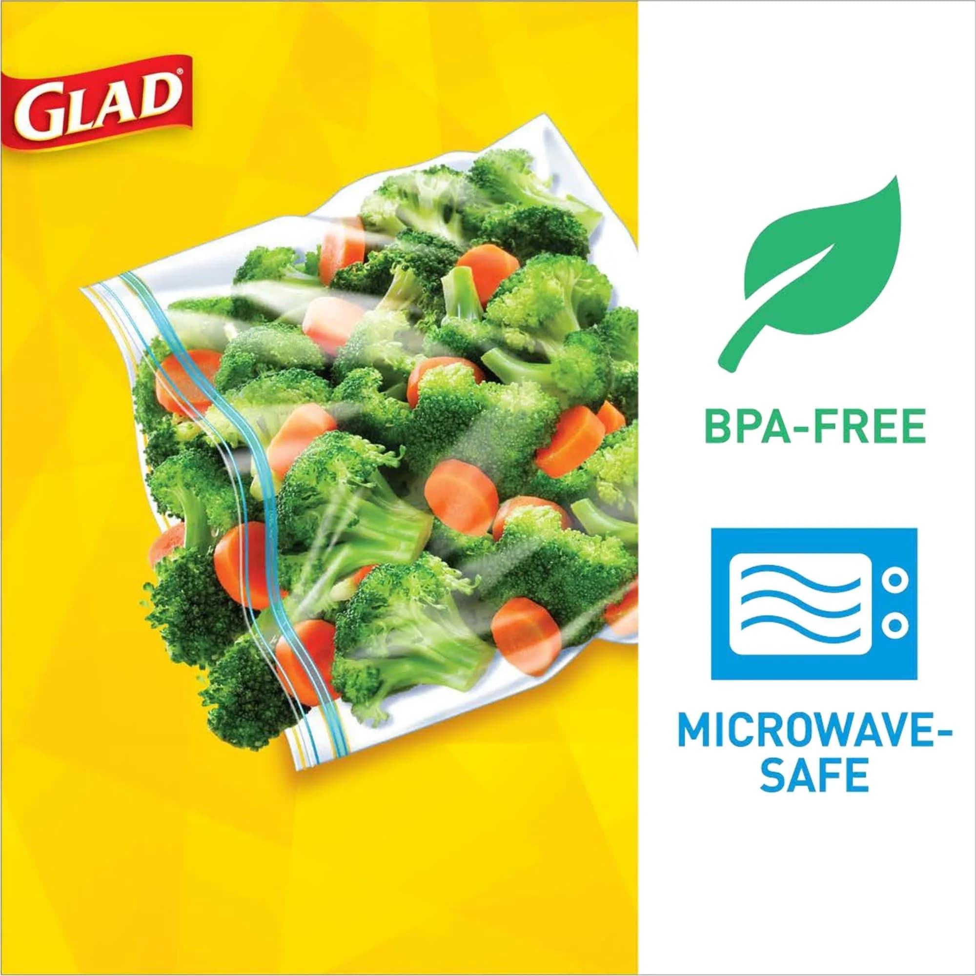 Glad Zipper Food Storage Plastic Bags - Quart - 25 Count | BPA Free, Airtight Seal - view 4