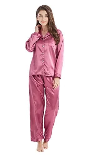 TONY AND CANDICE Women's Classic Satin Pajama Set X-Large | Silk Feel Sleepwear for Women thumbnail 1