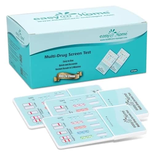 Easy@Home 5 Panel Urine Drug Test Kit, 25 Count | Detects THC, Cocaine, Opiates, Amphetamines & Oxazepam thumbnail 1