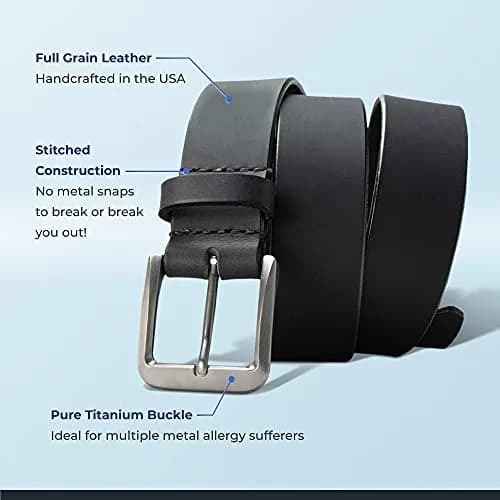 Nickel Smart Smoky Mountain Titanium Black Belt - 42" | Nickel-Free, Durable & Hypoallergenic (70-120 chars) thumbnail 3