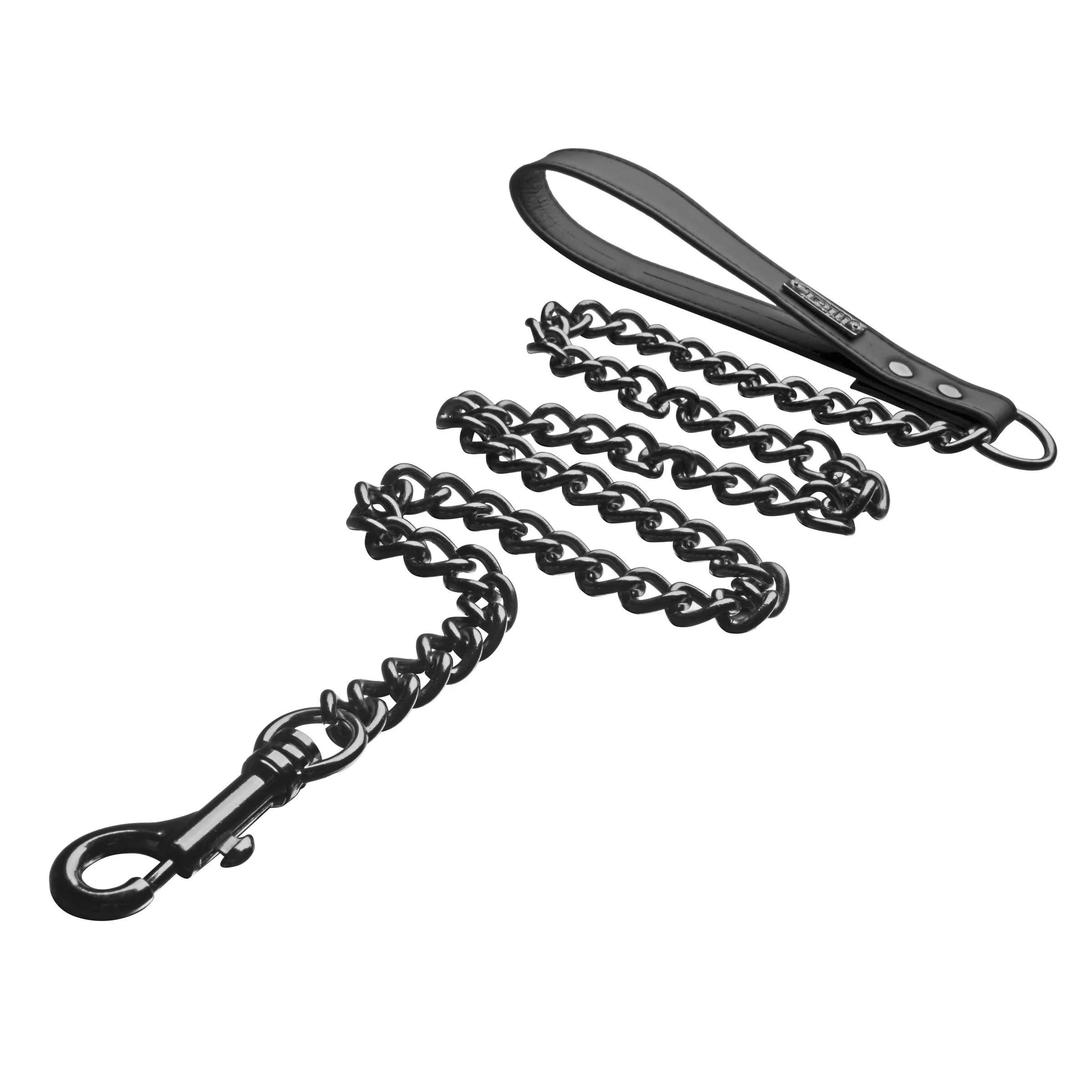 Tom of Finland Gun Metal Chain Leash 30 inches | Durable Metal Design