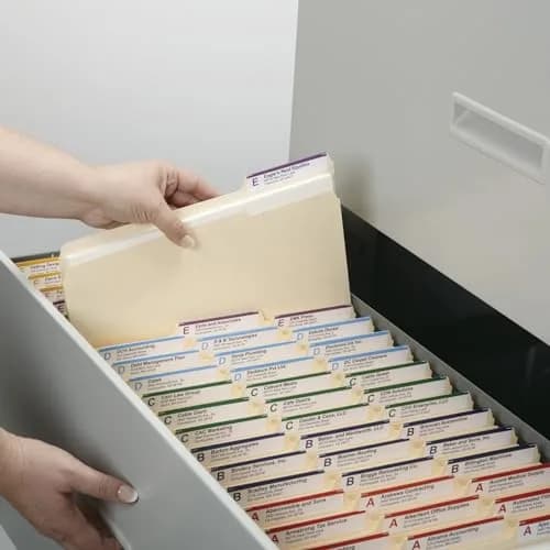 SMEAD File Folders Letter Sized 1/3-Cut Tab Assorted Positions 100 Pack | Durable Manila Office Folders thumbnail 7