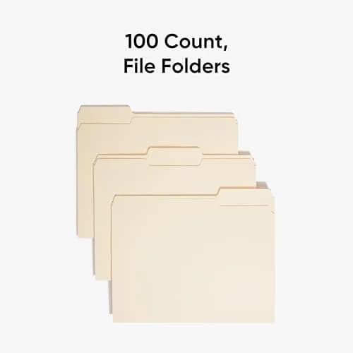 SMEAD File Folders Letter Sized 1/3-Cut Tab Assorted Positions 100 Pack | Durable Manila Office Folders thumbnail 2