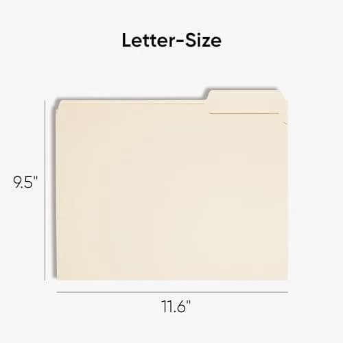 SMEAD File Folders Letter Sized 1/3-Cut Tab Assorted Positions 100 Pack | Durable Manila Office Folders thumbnail 3