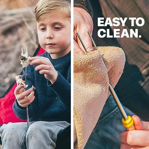 MalloMe Telescoping Marshmallow Roasting Sticks 32" (8 Pack) | Heavy Duty Stainless Steel Smores Skewers for Campfire & Bonfire thumbnail 5