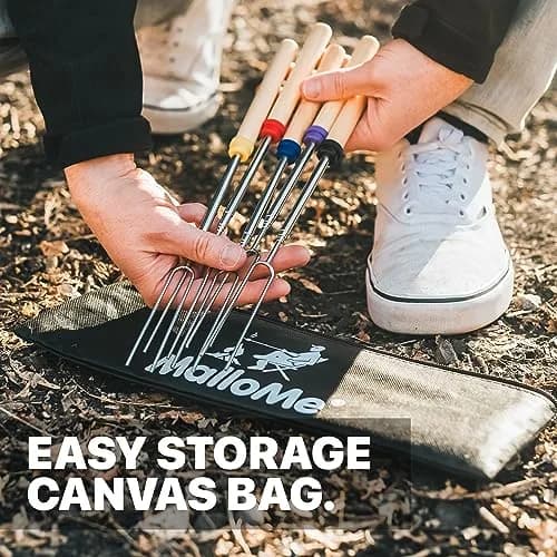 MalloMe Telescoping Marshmallow Roasting Sticks 32" (8 Pack) | Heavy Duty Stainless Steel Smores Skewers for Campfire & Bonfire thumbnail 6