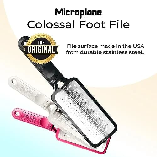 Microplane Foot Scraper White | Stainless Steel Dead Skin Remover for Feet thumbnail 3