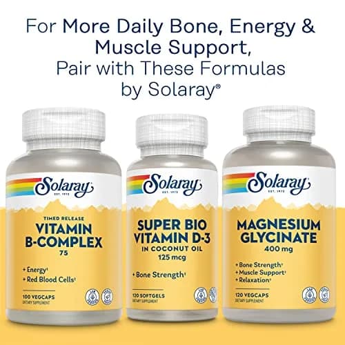 SOLARAY Calcium Magnesium Citrate 2:1 with Vitamin D3 K2 | Bone & Heart Support in 180 Capsules thumbnail 7