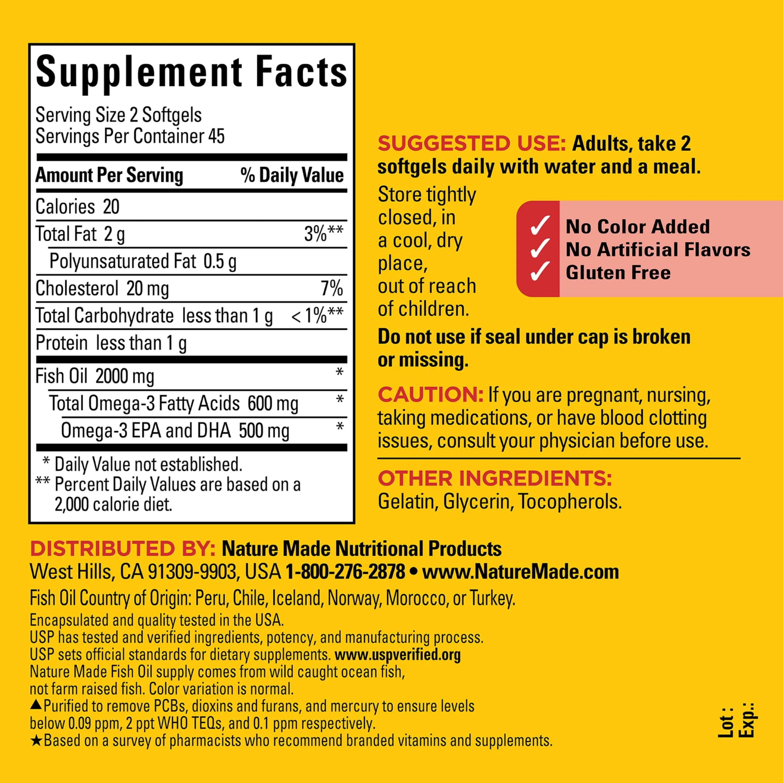 Nature Made Fish Oil Omega 3 Supplements 1000 mg Softgels 90 Count | USP Verified Heart Health Support - view 6