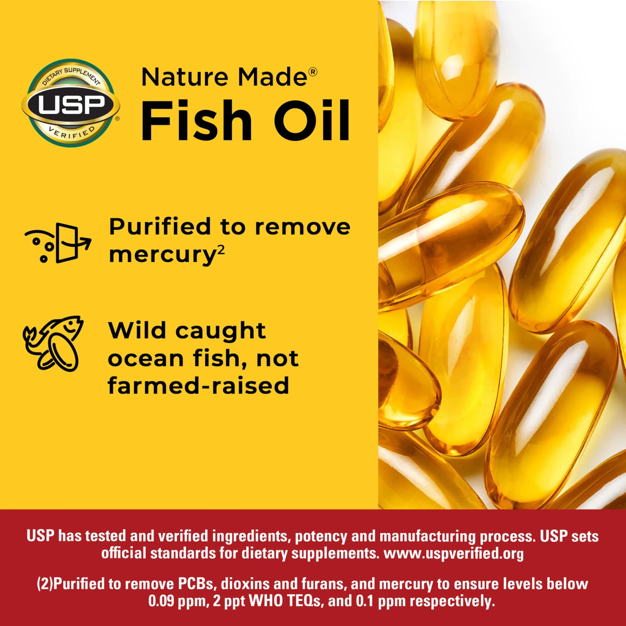Nature Made Fish Oil Omega 3 Supplements 1000 mg Softgels 90 Count | USP Verified Heart Health Support - view 3