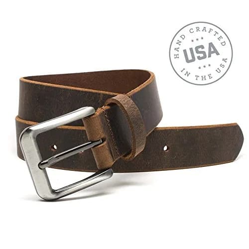 Nickel Smart Roan Mountain Distressed Leather Belt - 38" | Nickel Free Full Grain Leather thumbnail 7