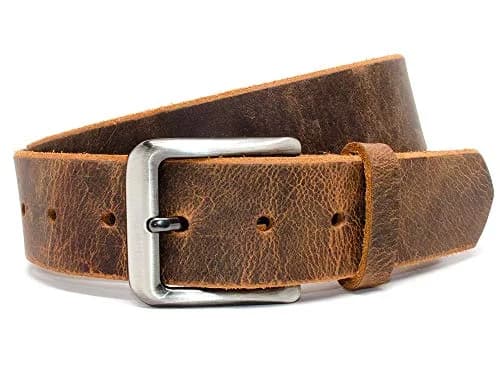 Nickel Smart Roan Mountain Distressed Leather Belt - 38" | Nickel Free Full Grain Leather thumbnail 8