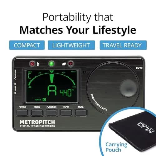 KLIQ MetroPitch Digital Metronome & Tuner for Piano, Guitar & Bass | 3-in-1 Compact Practice Tool with Accurate Tuning & Rhythm thumbnail 6