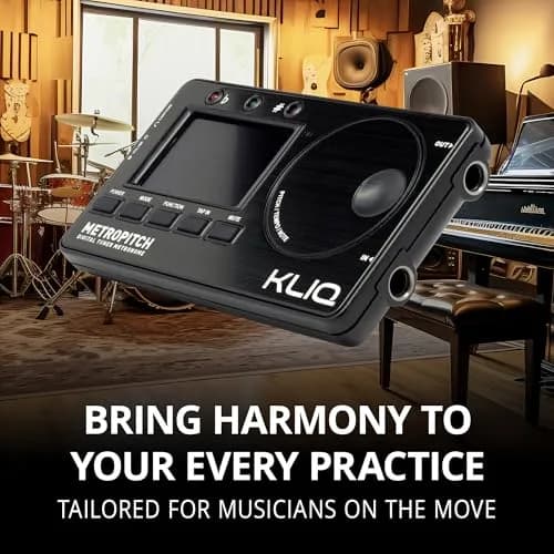 KLIQ MetroPitch Digital Metronome & Tuner for Piano, Guitar & Bass | 3-in-1 Compact Practice Tool with Accurate Tuning & Rhythm thumbnail 3