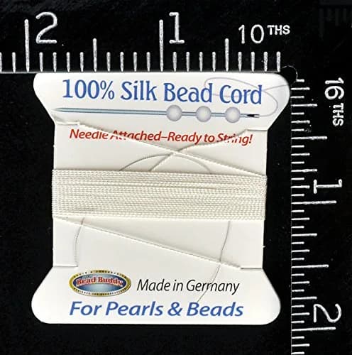 Bead Buddy 0.7mm Natural White Silk Cord Thread with Needle | Ideal for Jewelry Making, 2m thumbnail 4