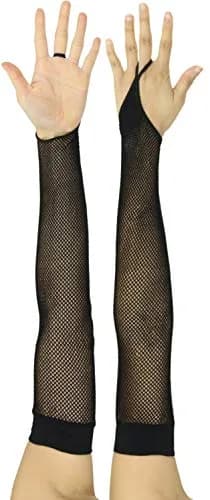 ToBeInStyle Women’s Fashion Fishnet Finger Loop Long Length Novelty Gloves - Black | Edgy Fishnet Style for Costumes & Outfits thumbnail 4