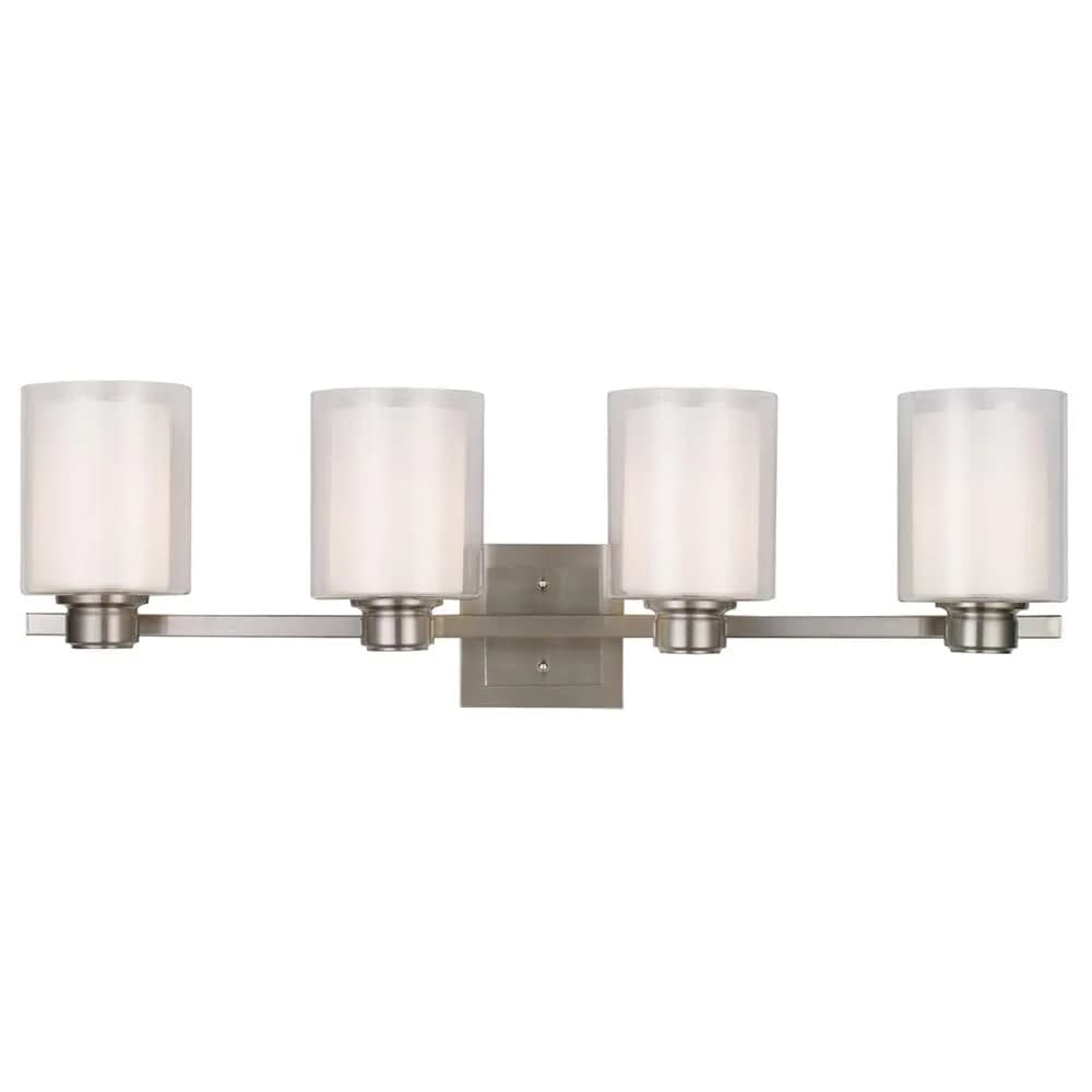 Design House Oslo 4-Light Vanity Light 10.25in Satin Nickel | Dimmable Bathroom Fixture — Satin Nickel