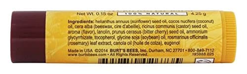 Burt's Bees Lip Balm Wild Cherry 0.15 oz | Nourishes & Moisturizes with Natural Ingredients thumbnail 2