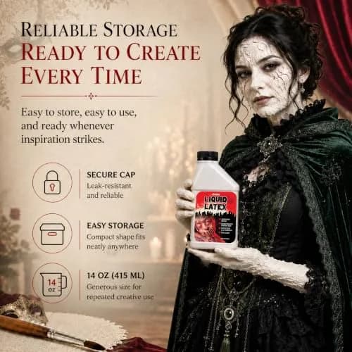 Kangaroo Liquid Latex Body Paint 414ml (14 Fl Oz) | SFX Makeup for Cosplay & Special Effects thumbnail 7