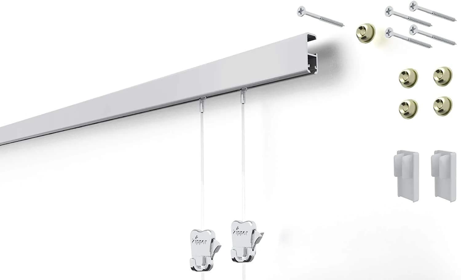 Stas Picture Hanging Systems Cliprail Pro White - Heavy Duty Art Rail 19.69 ft | Elegant & Strong Wall Mount — 150 cm
